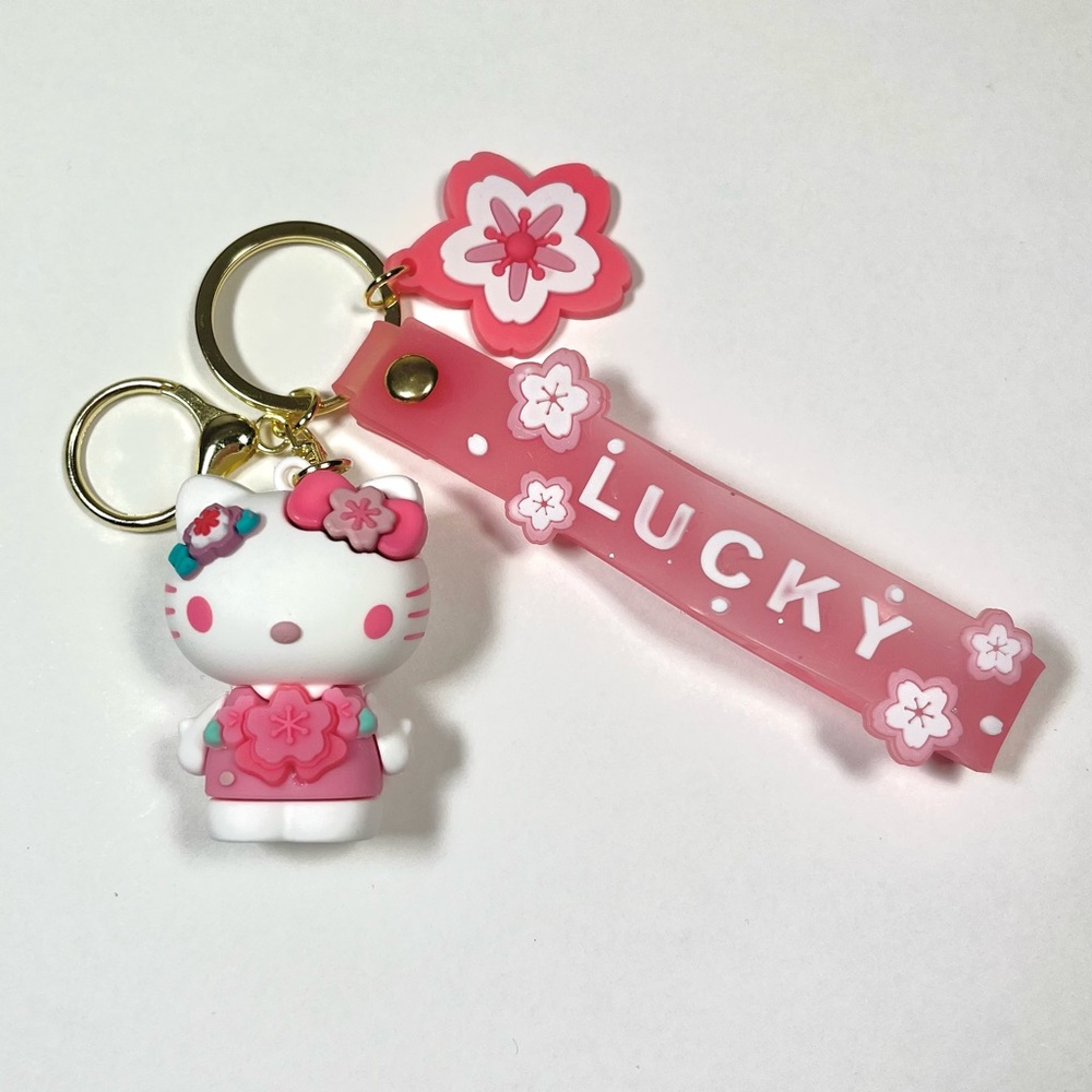 Hello kitty key chain - cherry blossom